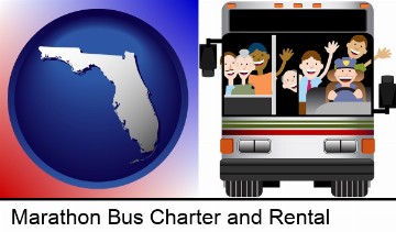 a bus driver and passengers on a chartered bus in Marathon, FL